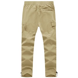 BGOWATU Hiking Pants for Men, Lightweight Quick Dry Cargo Pants, Stretch Outdoor Sports Pants for Men, Mens Fishing Pants Khaki L