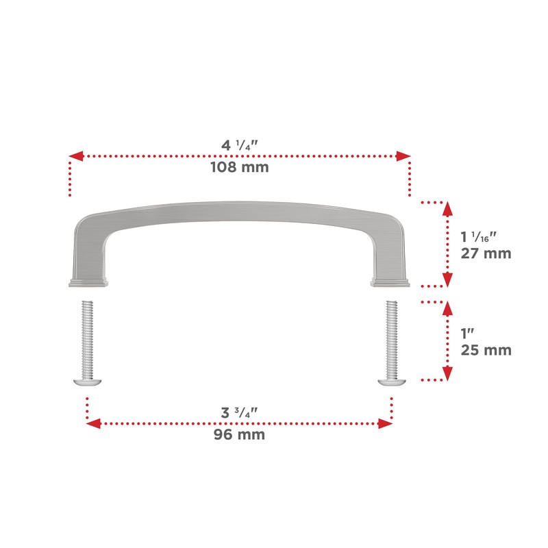 Richelieu Hardware BP81092195 Charlemagne Collection 3 3/4-inch (96 mm) Center-to-Center