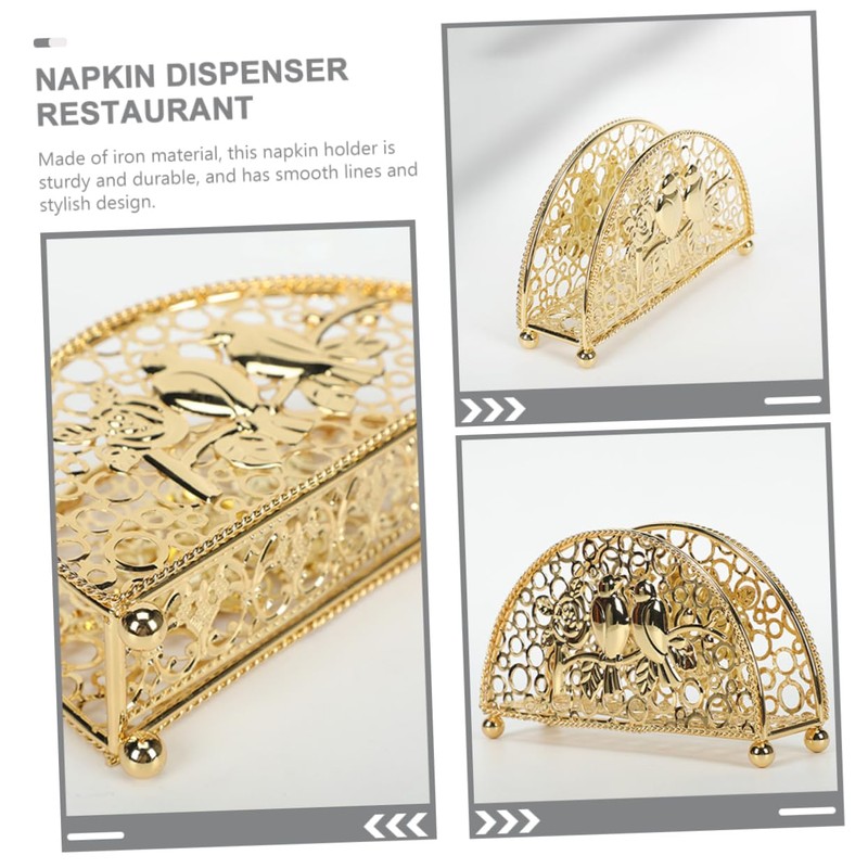 Ciieeo Elegant Metal Napkin Holder Decorative Tissue Dispenser for Kitchen