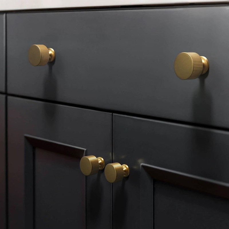 RZDEAL 6pcs Solid Brass Cabinet Knobs Pulls Cabinet Drawer Dresser