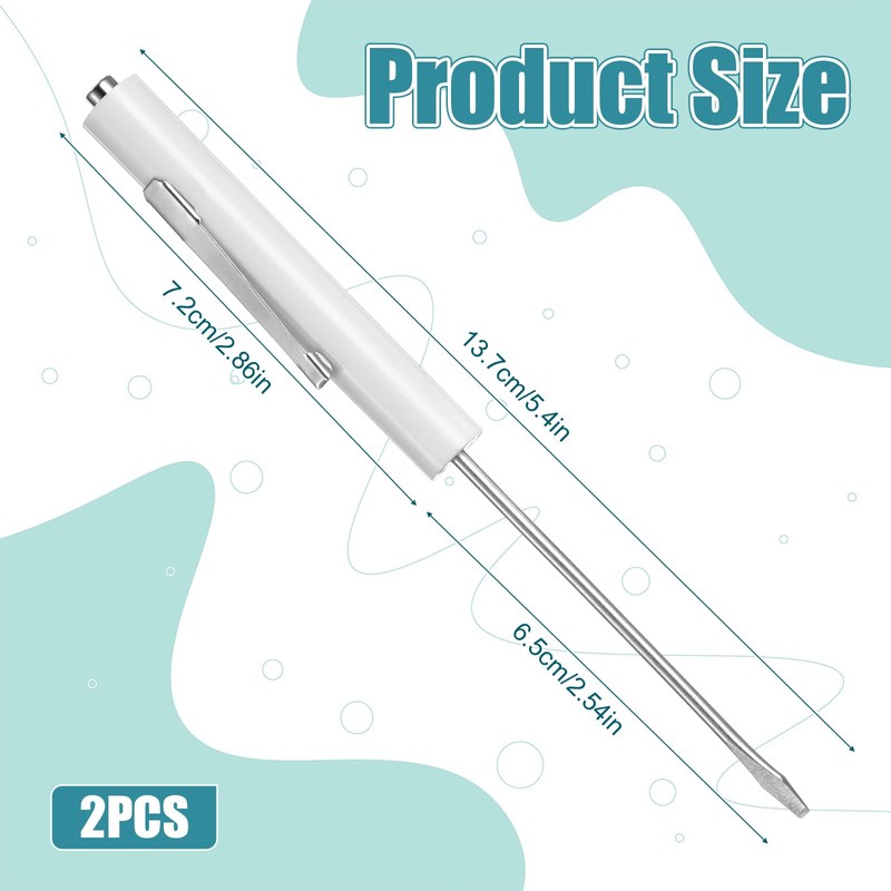 2 PCS Mini Pocket Screwdriver, Portable Small Flathead Screwdriver Tops