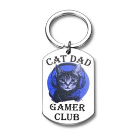 Cat Dad Gifts Keychain - Cat Lover Gifts for Men, Fathers Day Birthday Gift for Dad from Daughter Son, Cats Themed Present, Men Gift for Pet Lovers, Pet Owners Must Haves, Cats Keychain Accessories