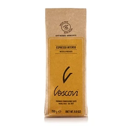 V Vescovi Espresso Intenso | Premium Italian Ground Espresso | Medium Roast | For Moka and Espresso Machines | 8.8oz/250g