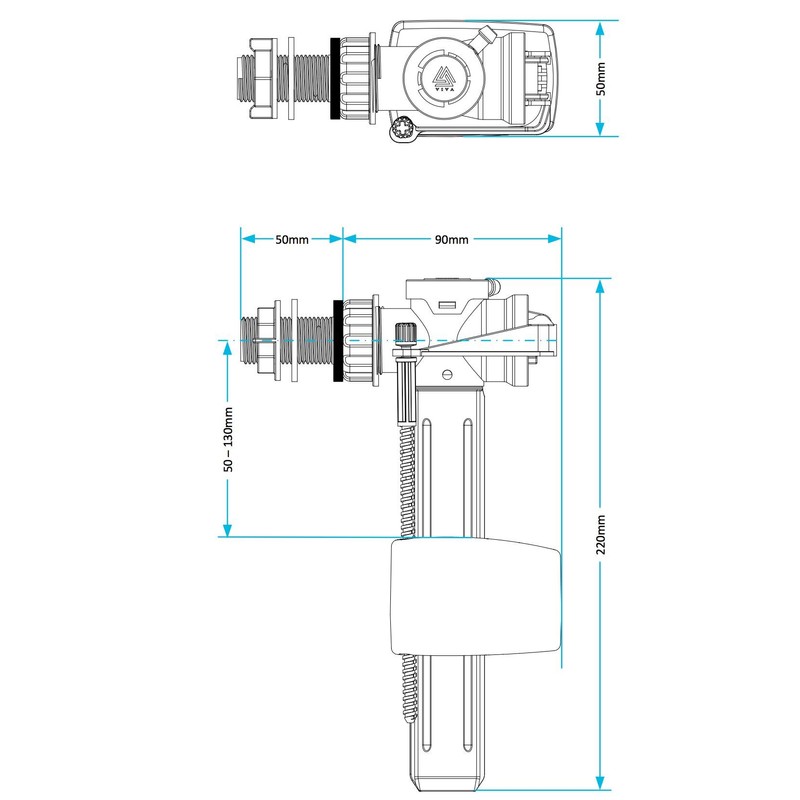 Skylo ½" (15mm) BRASS Side Entry Float valve