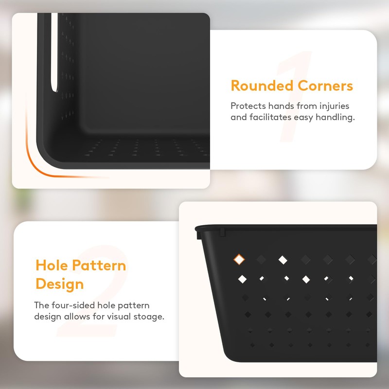 Lifewit Plastic Storage Basket, 12 Pack Stackable Storage Bins for