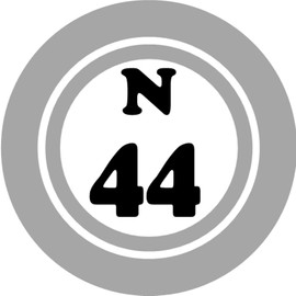 N 44 N44 Bingo Ball - 3 Pack Circle Stickers 3" x 3" - Hobby Number Board Lucky