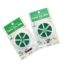 Set of 2 Garden Wire, Plastic Twine with Cutter, Garden Twist Tie, 50m Pro Reel