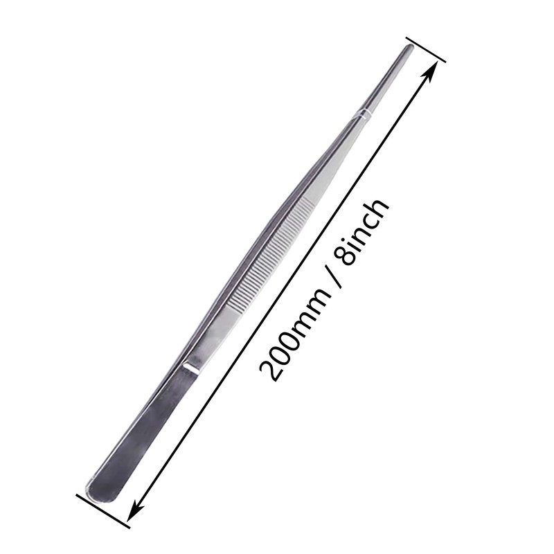Long Forceps Tweezers, Serrated Bent Tips Precision Curved Science Surgical