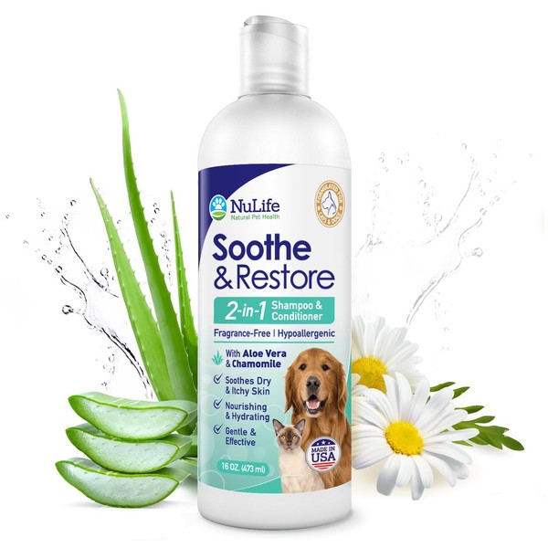 2-in-1 Dog Shampoo and Conditioner with Soothing Aloe Vera &