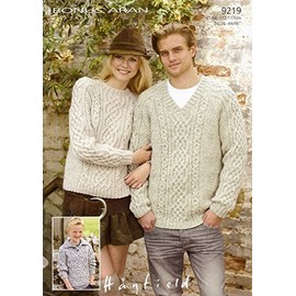 Sirdar Bonus Aran Ladies Mens Knitting Pattern 9219