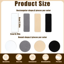 guduling 48pcs Shoe Patches for Holes, Shoe Repair Patch, Shoe Patch Rectangular & Round, Hole Repair Patchs for Sports Shoes four Colors