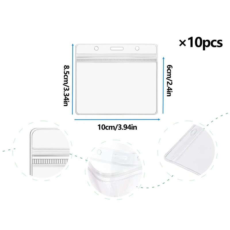 AOYEGIC Pack of 10 ID Covers, Transparent Card Sleeves, Waterproof