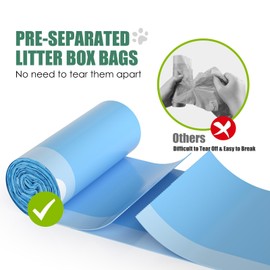 Cat Litter Box Liners Bags For Litter Robot 4 Waste Bags and 3, Zeuste 40 Pack Pre-separated Compatible Self Cleaning Cat Litter Box Robot Waste Liner Bags, Drawstring Heavy Duty 26" x 15" Unscented