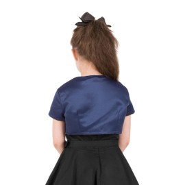 BlackButterfly Children's Satin Short Sleeve Bolero Girls, midnight blue