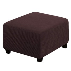 C/N Square Bean Bag Elastic Square Seat Cover Ottoman Square Footstool Cover for Footrest Dark Brown