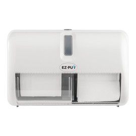 EZbrnd Wall Mount Twin Double Roll Small CORE Toilet Paper Dispenser Holder for Home/Commercial/Washroom/Office, White, 4251-8