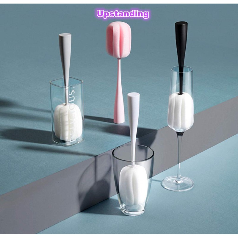 Kinteshun Long Handle Cup Bottle Cleaning Brush Sponge Pot Cleaner