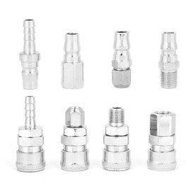 Quick Fitting Connector Kit,8Pcs 3/8 Pneumatic Quick Fittings Release Plug Socket Connector Set for Air Compressor Hose