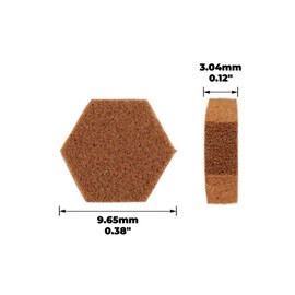 SoftTouch 12 Pack 3/8" Hexagon Self-Stick Foam Cabinet Bumpers – Noise Dampening Pads for Cabinets, Drawers, Electronics & Décor – Protects Surfaces from Scratches, Tan