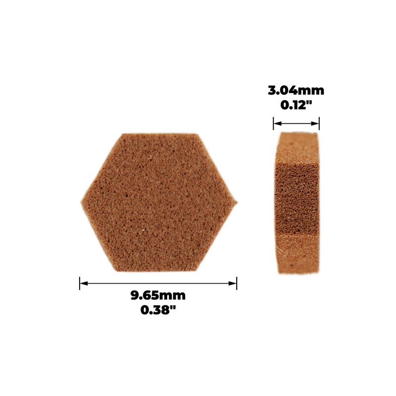 SoftTouch 12 Pack 3/8" Hexagon Self-Stick Foam Cabinet Bumpers –