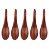 5pcs Wooden Spoon Fish Shaped Hand Carved Old Paint Color
