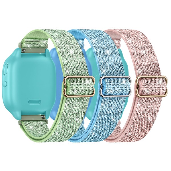 3 Pack Sparkly Stretchy Gizmo Watch Band for Kids Compatible