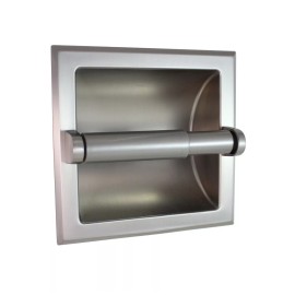 FDH Formosa Design Hardware Brushed Nickel Wall Mounted Heavy Duty Recessed Toilet Paper Holder