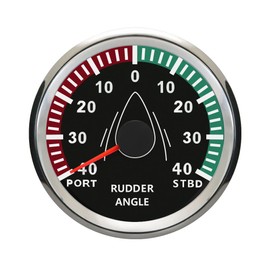 ELING Medidor indicador de ángulo de timón impermeable 0-190 ohm 3-3/8 pulgadas (85 mm) para barco con retroiluminación 12 V 24 V