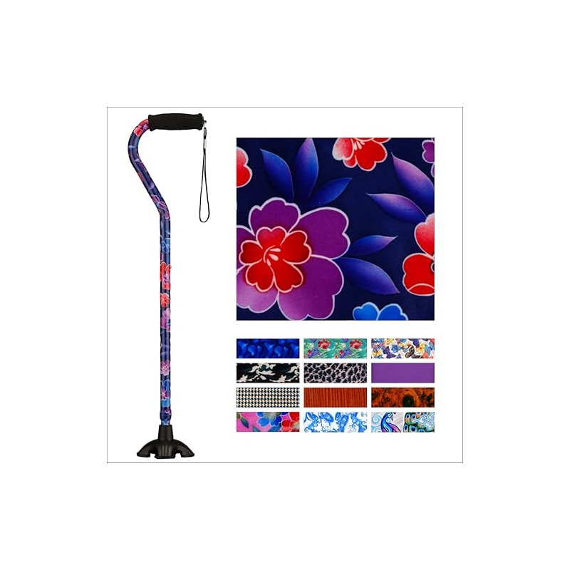 Nova Joy Designer Offset Quad Cane for Seniors - Unisex