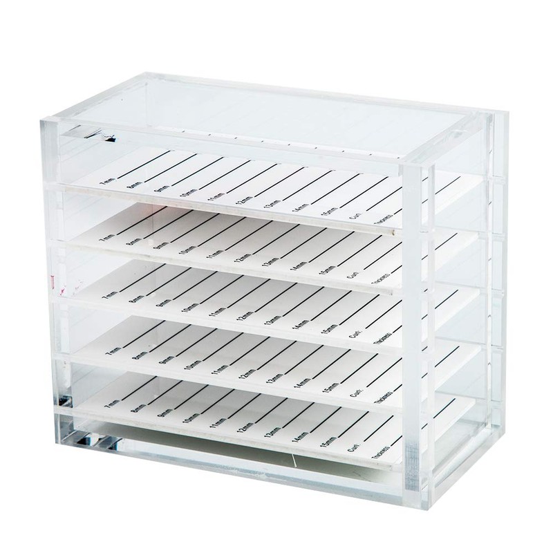 Acrylic 5 Layers clear Eyelash Storage Box, Makeup Display Container,
