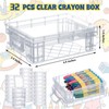 Suzile 32 Pcs Plastic Crayon Box with Snap Lids Bulk