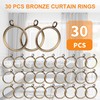 30 PCS Bronze Curtain Rings, 1.5 Inch Curtain Rings Metal