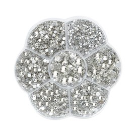 ZEXIJOW 2500 Pieces AB Rhinestones Iron-On Fabric Rhinestones Iron-On 7 Sizes 1.5-4.8mm Fabric Rhinestones Iron-on for Clothes, Shoes