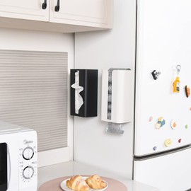 Tissue Case, Magnet, Tissue Box, Magnet, Paper Holder, Stylish, Wall Hanging, Can Be Cut with One Hand, Tissue Storage, Kitchen, Bath, Washstand (White)