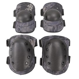 Bargain Crusader - Rodilleras tácticas militares - Juego de almohadillas para orejas protectoras para codos Airsoft, rodilleras, combate, paintball, patinaje, deportes al aire última intervensión,