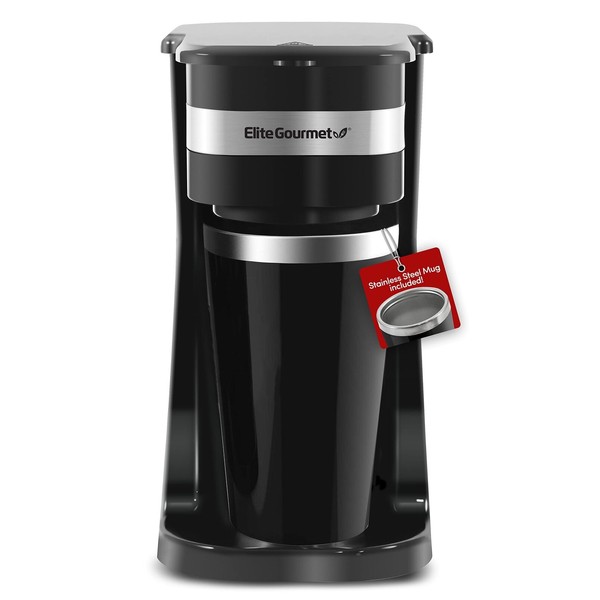 Elite Gourmet EHC114 Personal Single-Serve Compact Coffee Maker Brewer Includ...