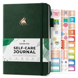 Clever Fox - Diario de cuidado personal - Cuaderno de bienestar y reflexión diaria - Diario de salud mental y desarrollo personal - Diario de autocuidado, meditación y estado de ánimo para mujeres y