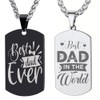 Mandore Designs Square Engraved Dad Necklace, Father's Day Gift for