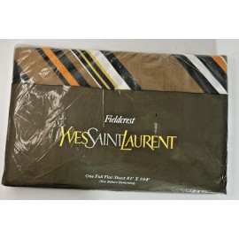 Fieldcrest 1970's Yves Saint Laurent Full Flat Sheet New in Package for Fieldcrest