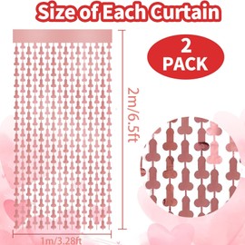 Niwieoi 2 PCS Hen Do Decorations Foil Fringe Curtain,Hen Party Decorations,Decorations Rose Gold Fringe Backdrop Curtains,Hen Decorations,Hen Party Decoration,Hen Do Decorations Classy