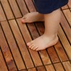 Bare Decor EZ-Floor Interlocking Flooring Tiles in Solid Teak Wood