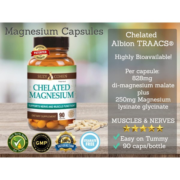 Chelated Magnesium Capsules - Supports Nerve and Muscle Function -