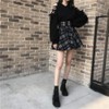 Women's Plaid A-line Skirt Goth High Waist Pleated Flare Short