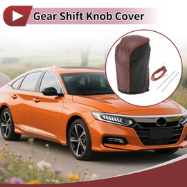 Partuto Anti-Slip Gear Shift Knob CoverStick Shifting Handle Protector for Honda Inspire 2023 Brown Faux Leather