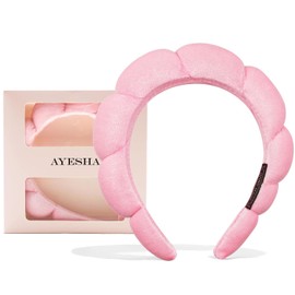 Ayesha Diadema de Spa para Mujer Diadema de Esponja para Lavar La Cara Nubes Diadema Suave Cuidado de La Piel Diademas de Maquillaje para Mujeres Niñas Maquillaje de Ducha Cuidado de La Piel 1 Unidad