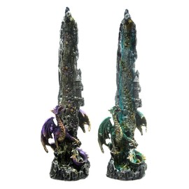 Puckator Dragon Next To Waterfall Incense Holder - Zen Meditation Gifts - Incense Holders For Sticks - Spiritual Gifts - Incense Burner - Dragon Gifts For Men And Women - Fantasy Ashcatcher - Resin