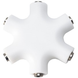 MyGadget 2X 5-Fach Audio Splitter - 3, 5 mm Aux Klinkenverteiler - Mini Klinken Verteiler - Kopfhörer Buchse für Smartphones, Laptops und PC in Weiß