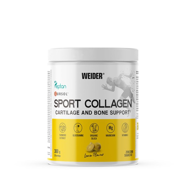 Weider Sport Collagen (300g) Zitronengeschmack, Peptan hydrolysierte Kollagen Peptide, Kurkuma