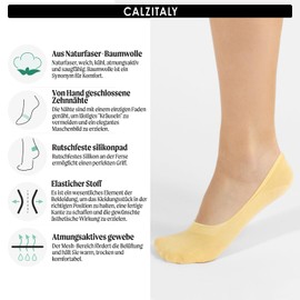 CALZITALY 6/12 Pairs Unisex Cotton Invisible Trainer Socks for Men and Women, Made in Italy, 6 pair - mixed g