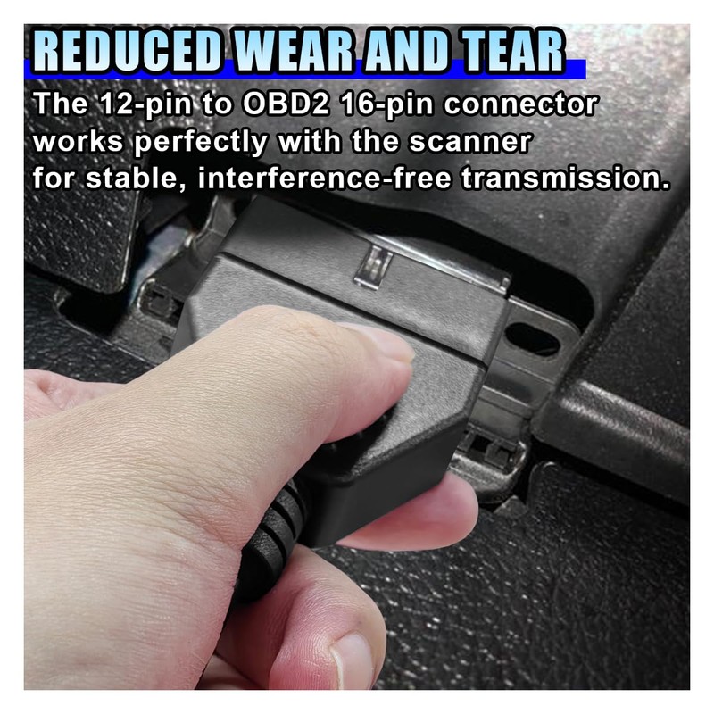 DUSCOKE OBD1 Scanner Connector, OBD1 12Pin Male to OBD2 16Pin